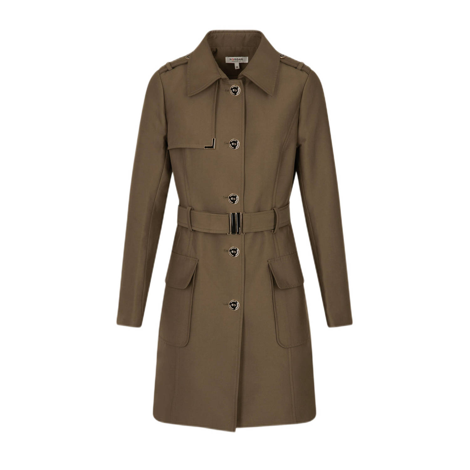 Morgan trenchcoat met ceintuur kaki