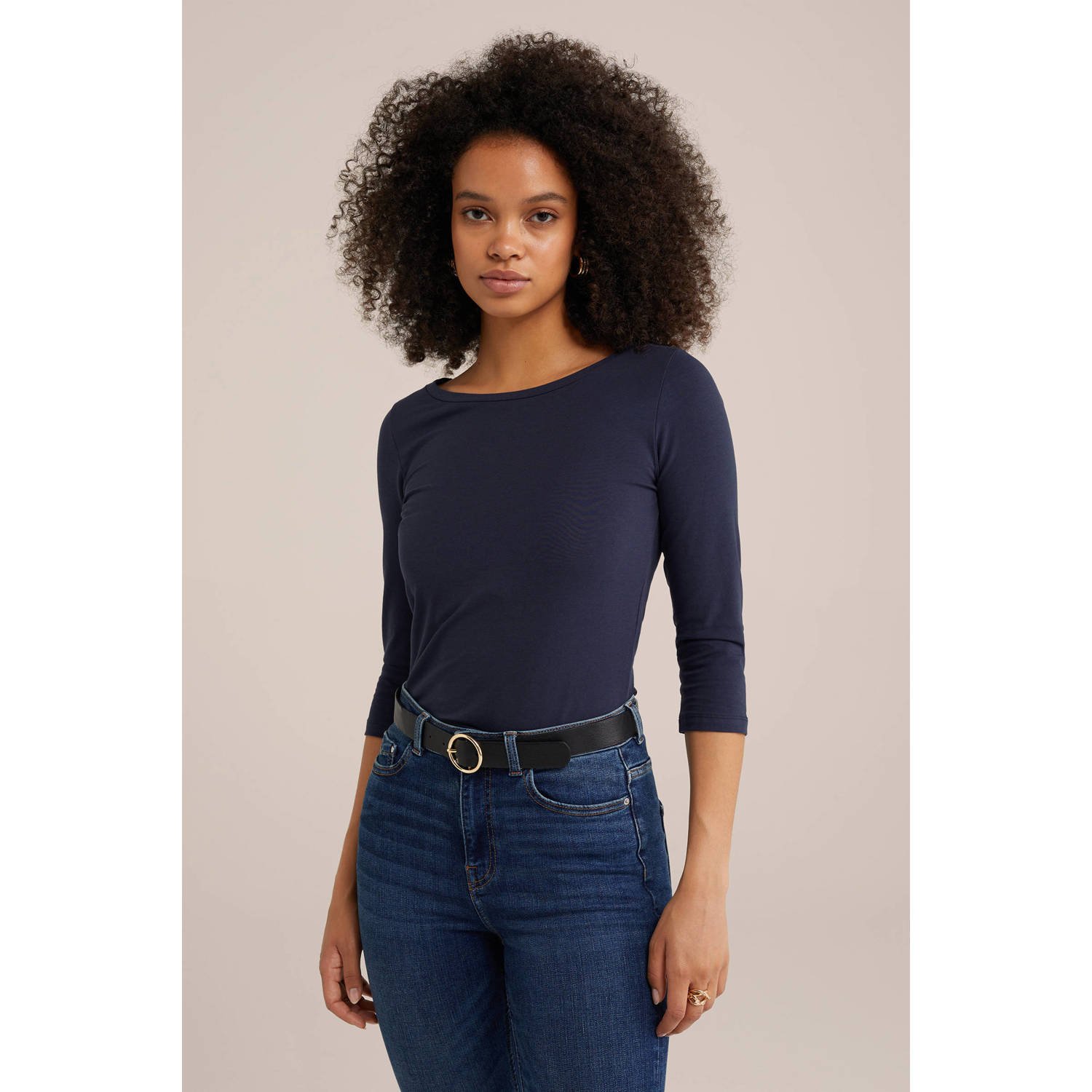 WE Fashion top donkerblauw