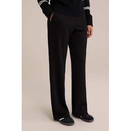 WE Fashion straight fit broek zwart afbeelding