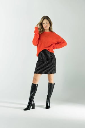 rok met all over print zwart/ecru
