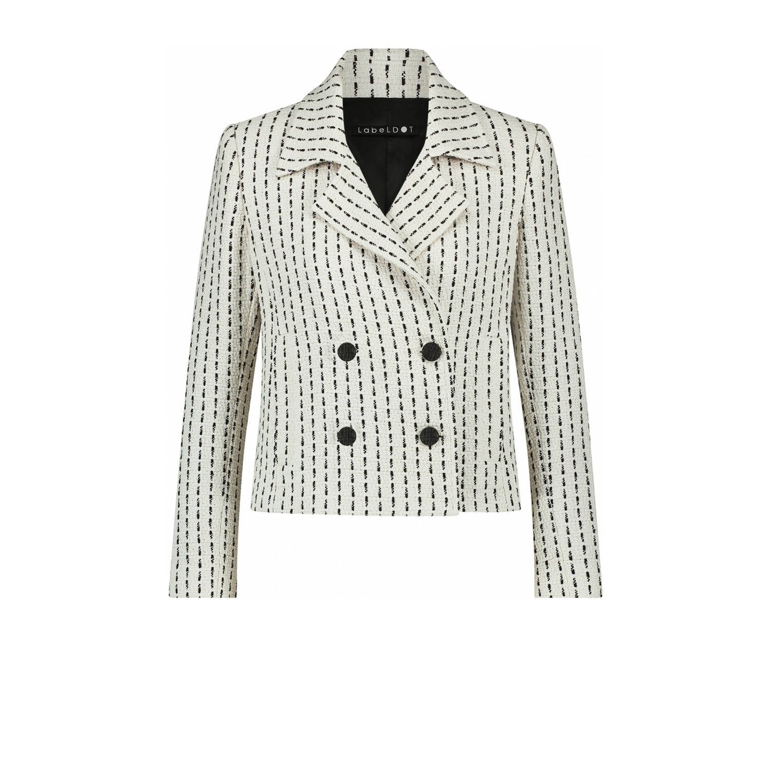LabeL DOT cropped blazer met all over print