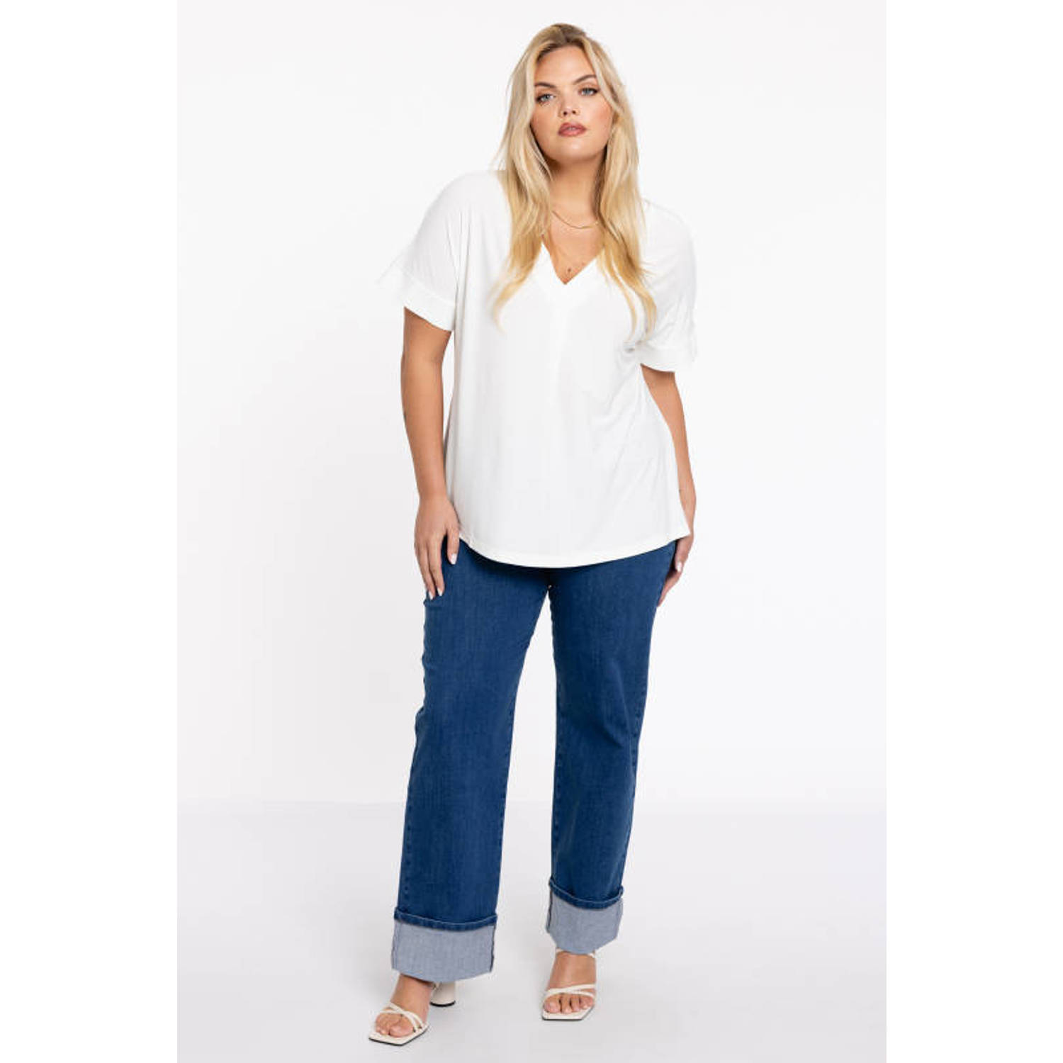 YOEK loose jeans medium blue denim