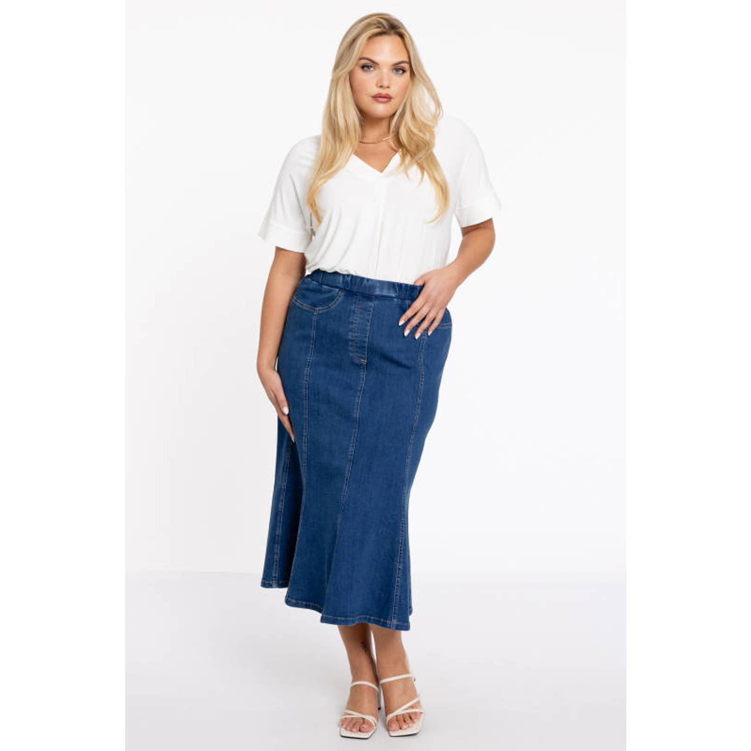 Yoek rok medium blue denim