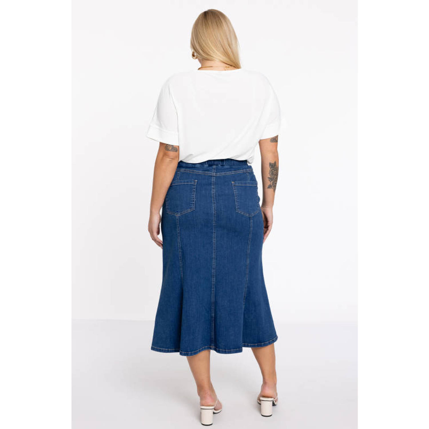 Yoek rok medium blue denim