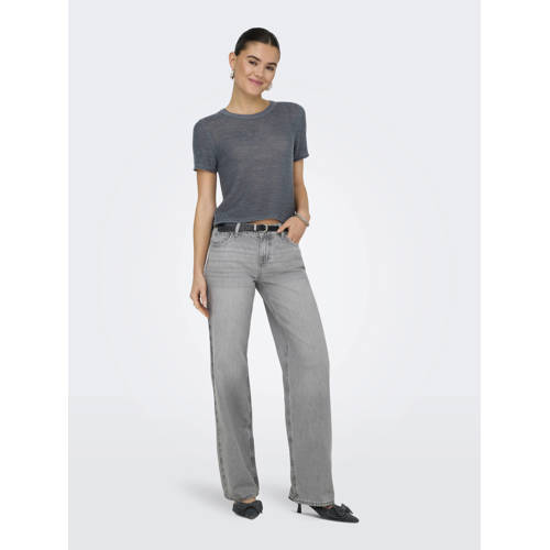 ONLY low waist wide leg jeans ONLBRENDA grey denim afbeelding