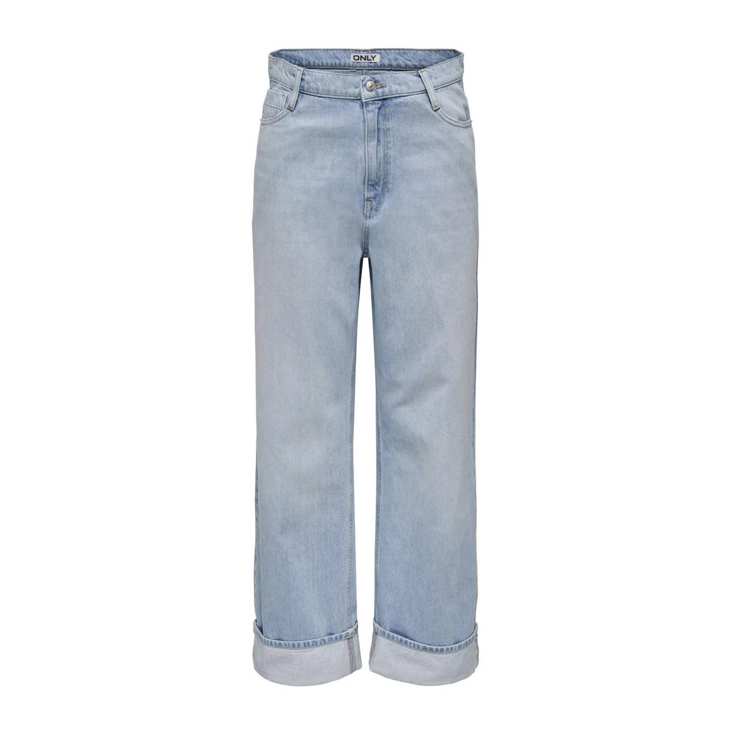 ONLY high waist wide leg light blue denim