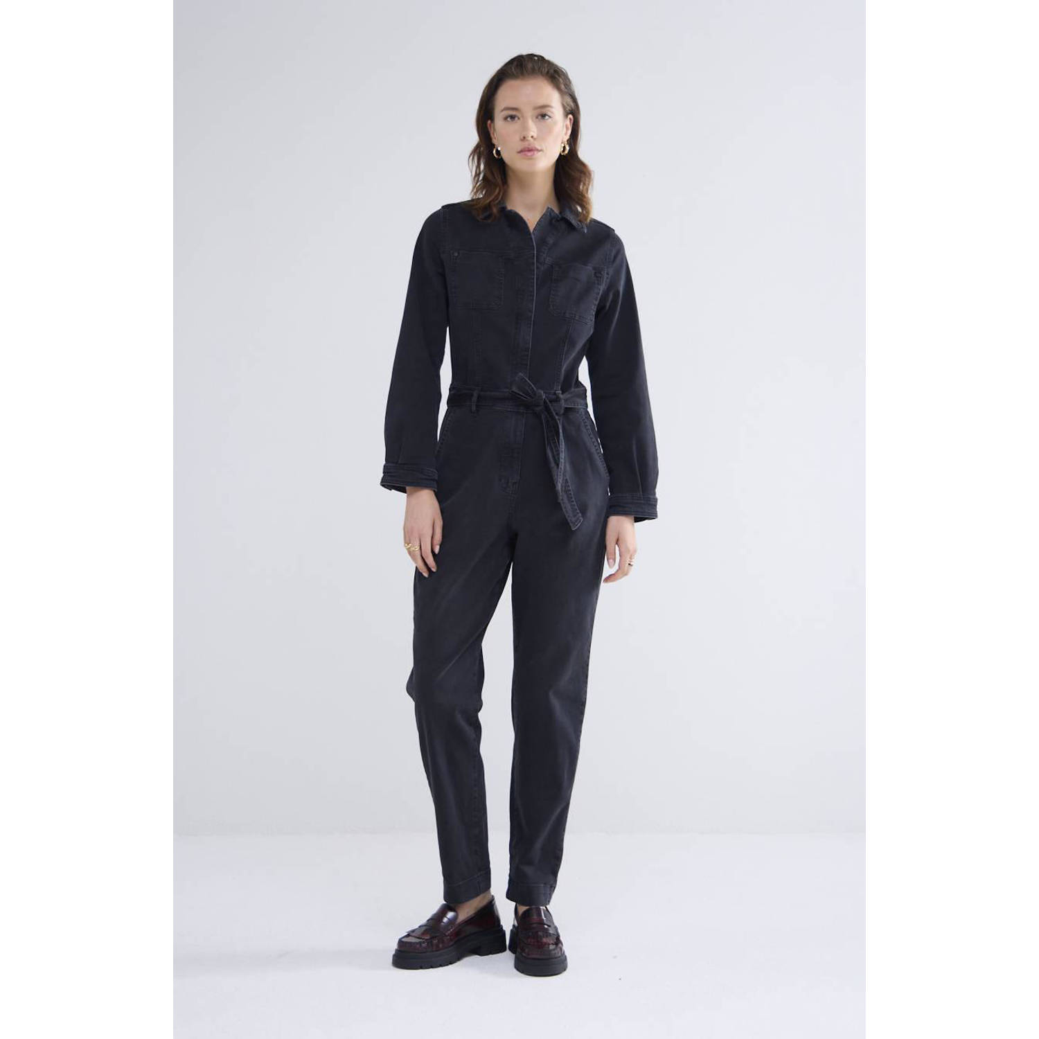 Summum Woman Denim Jumpsuit Comfort Stretch Black Dames
