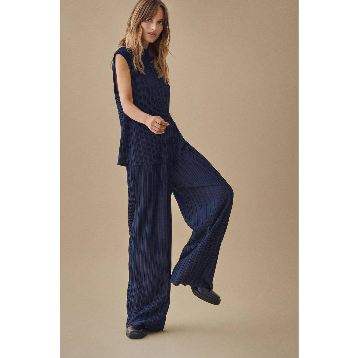 VILA top VITAHLIA donkerblauw