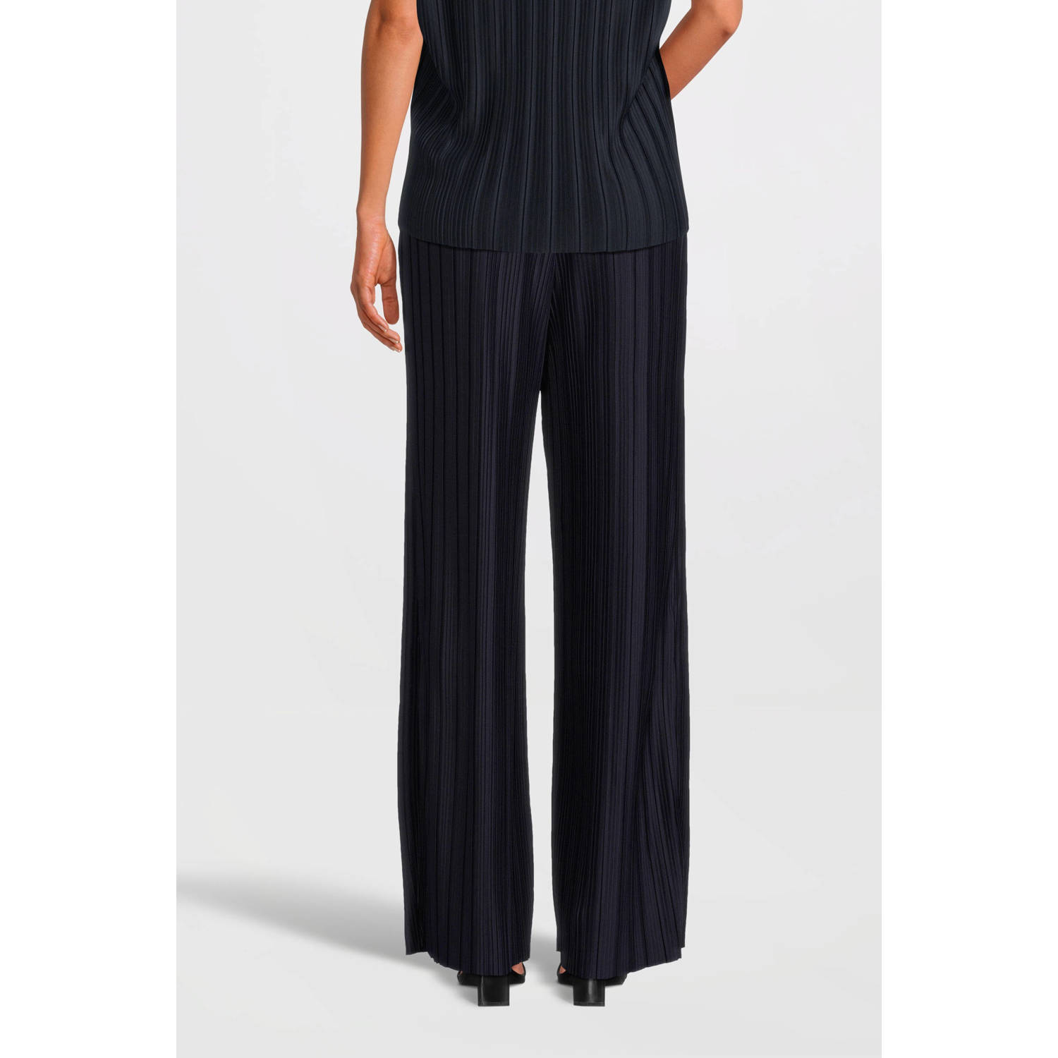 VILA wide leg broek VITAHLIA donkerblauw