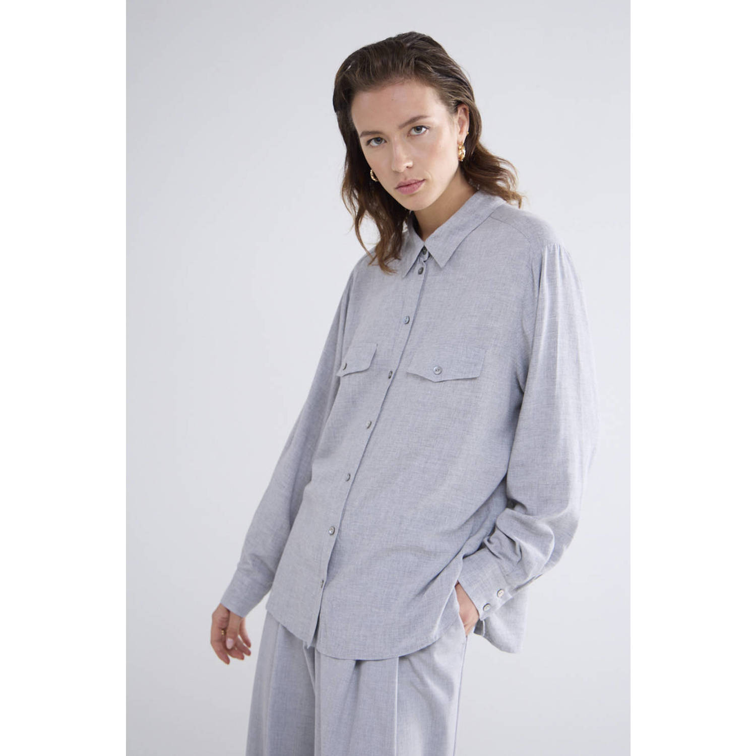 Summum Woman Viscose blouse in grijs Gray Dames