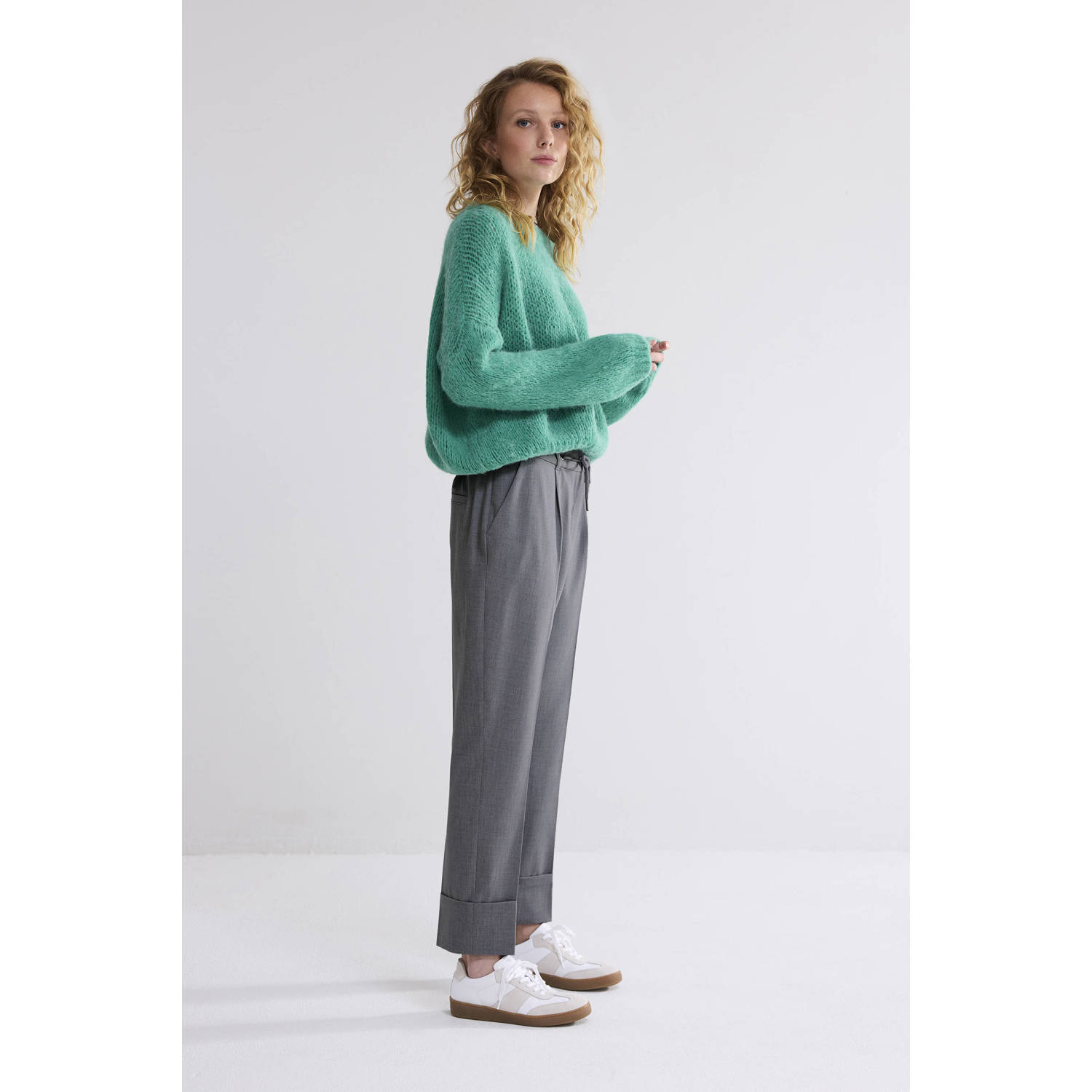 Summum slim fit pantalon grijs