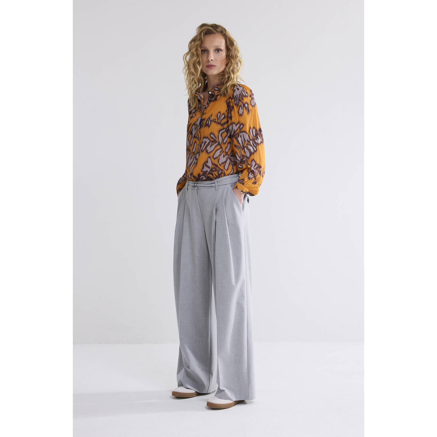 Summum blouse met all over print oranje