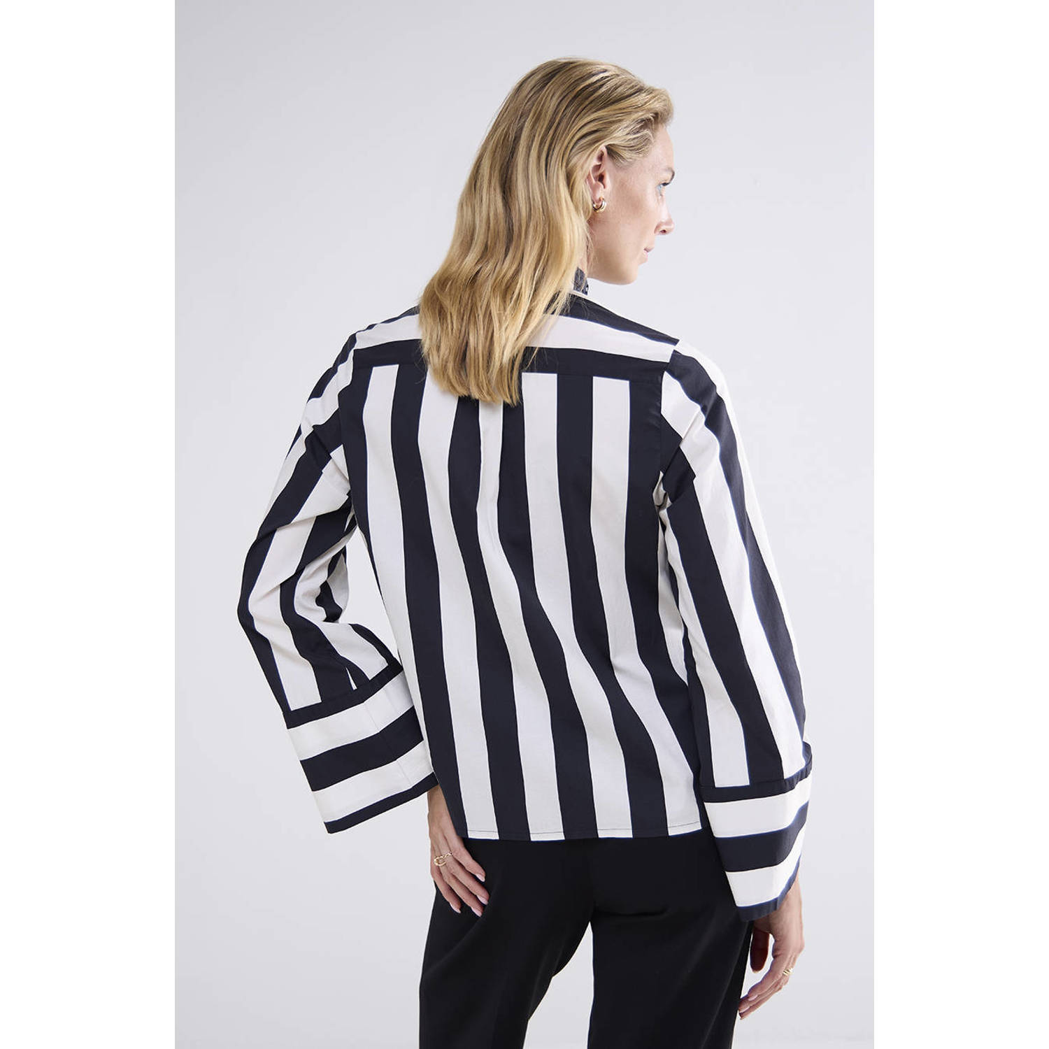 Summum gestreepte blouse zwart wit