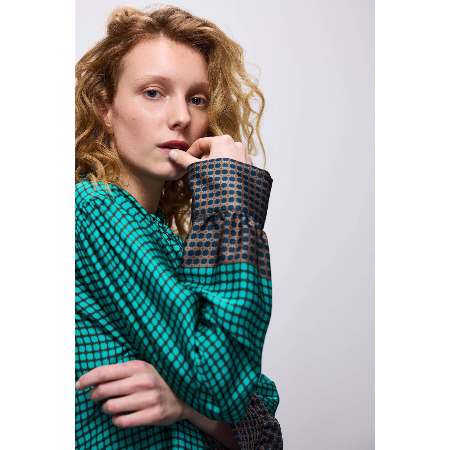Summum blouse met all over print groen multi