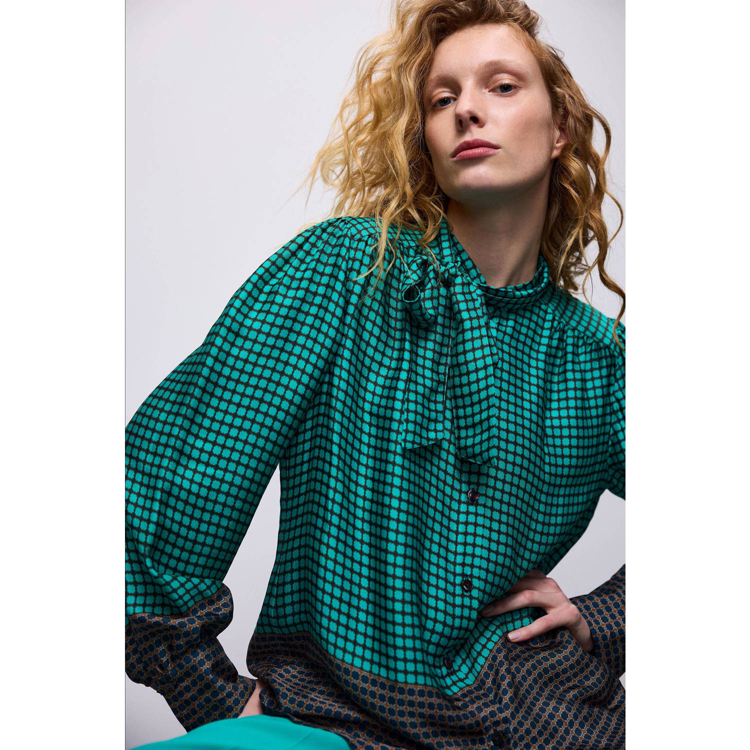 Summum blouse met all over print groen multi