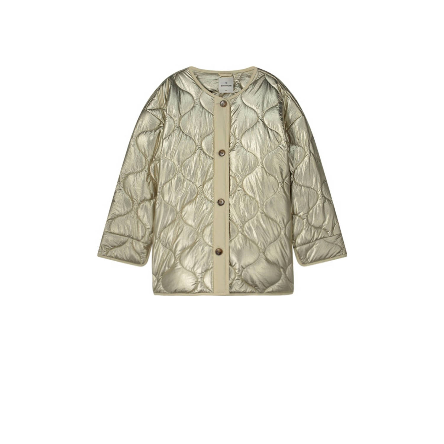 Summum quilted gewatteerde winterjas goud metallic