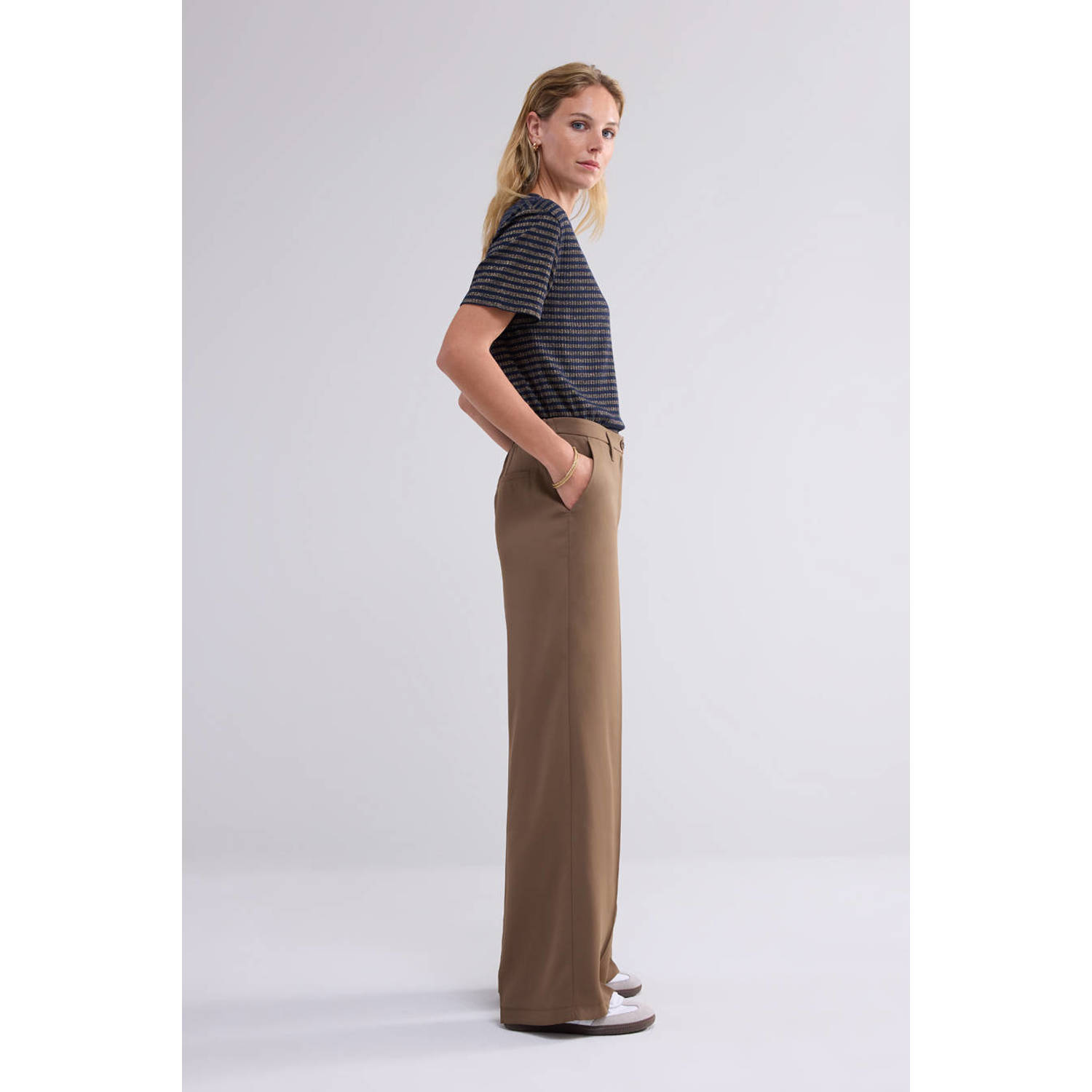 Summum wide leg broek bruin