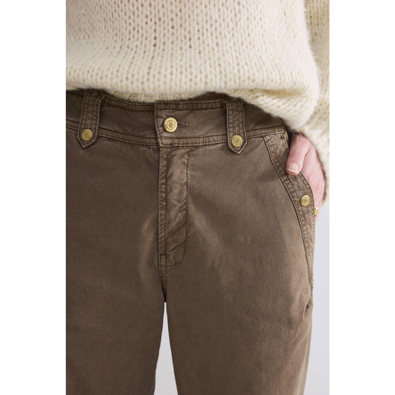 Summum tapered fit broek bruin