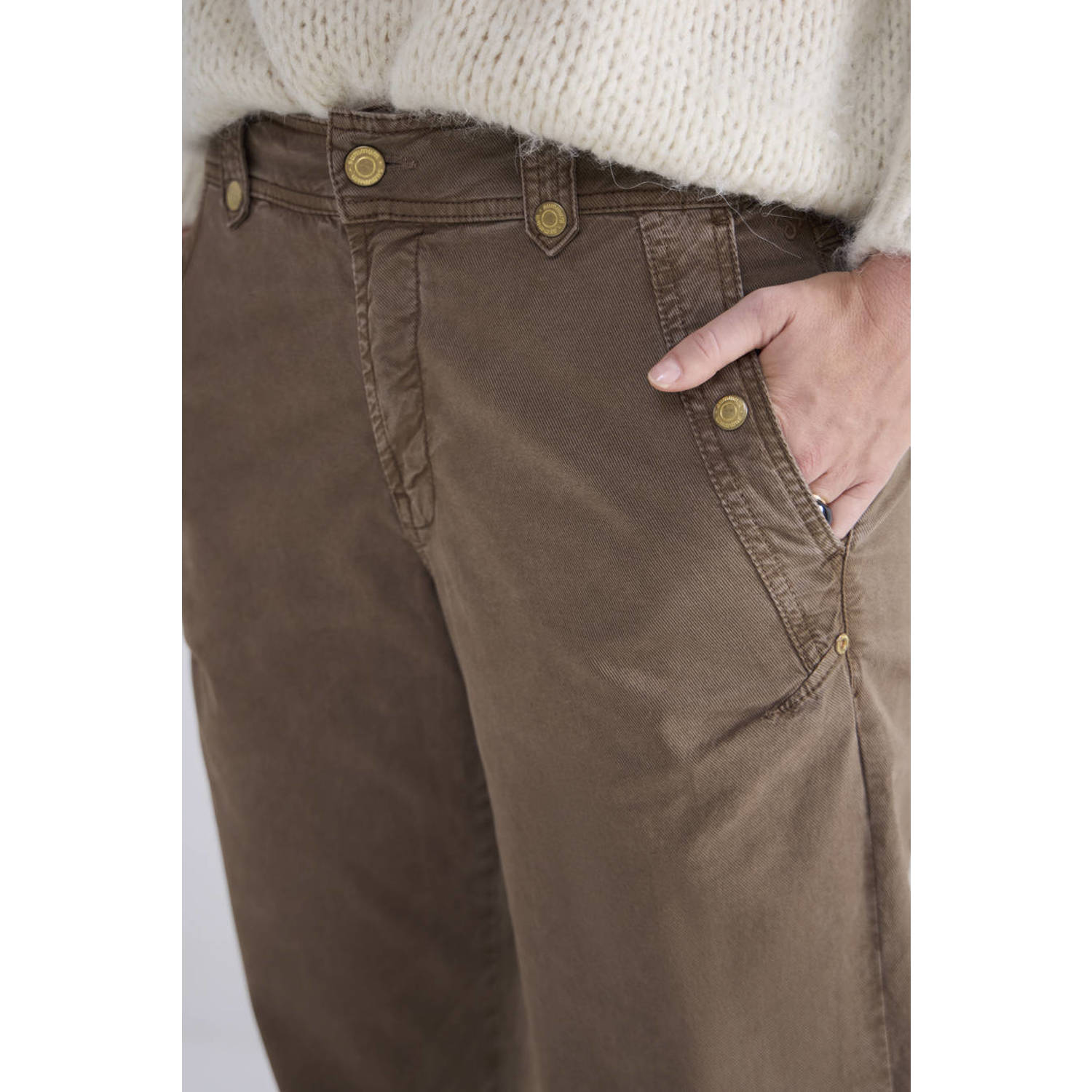 Summum tapered fit broek bruin