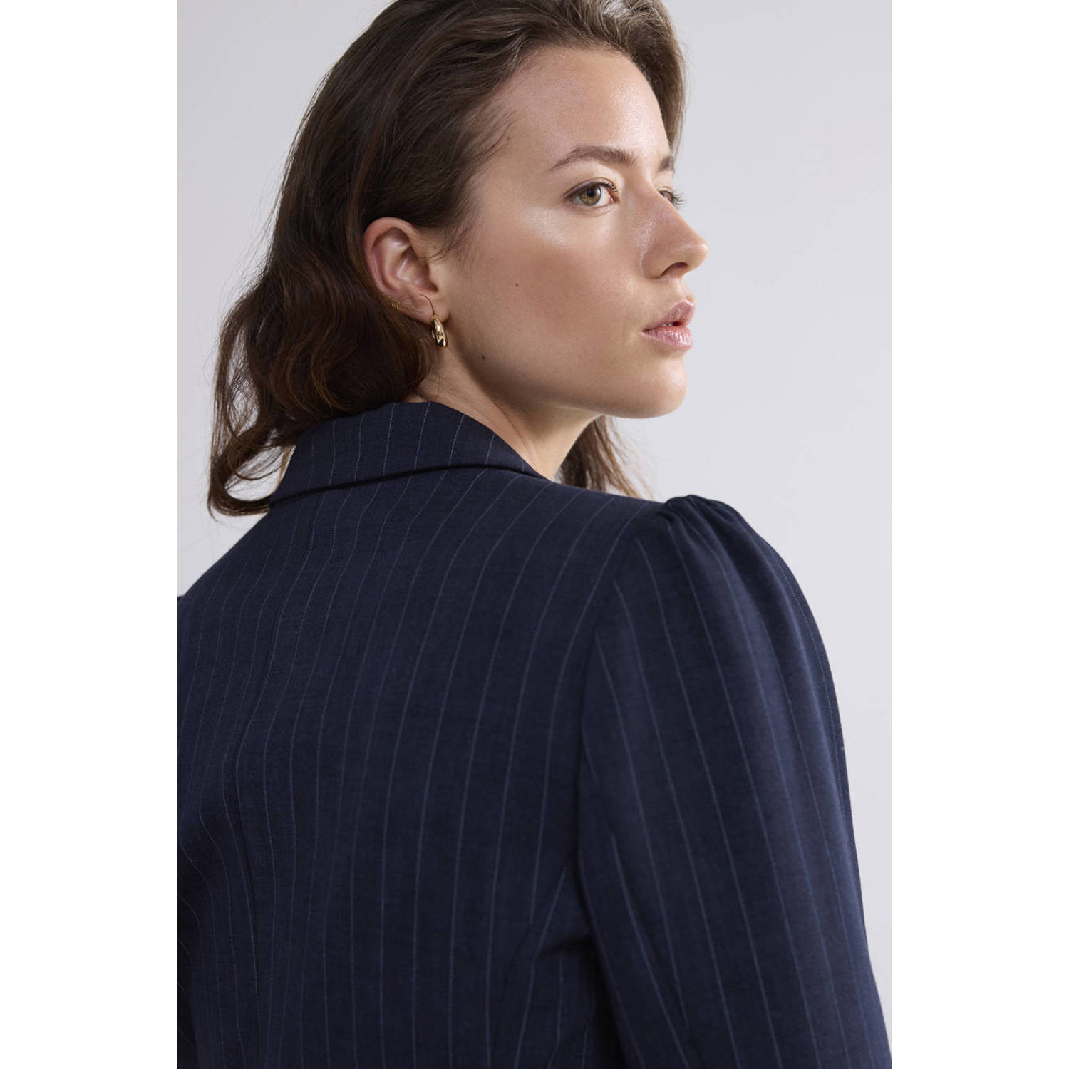 Summum getailleerde blazer met krijtstreep marine