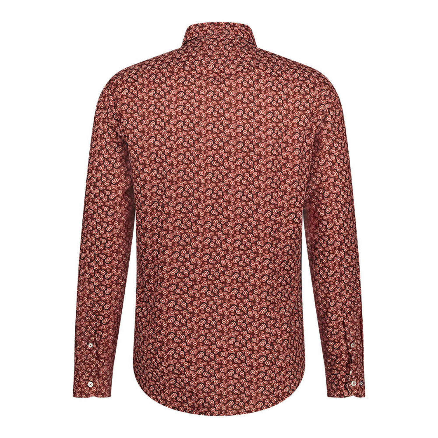 Blue Industry overhemd met all over print rood