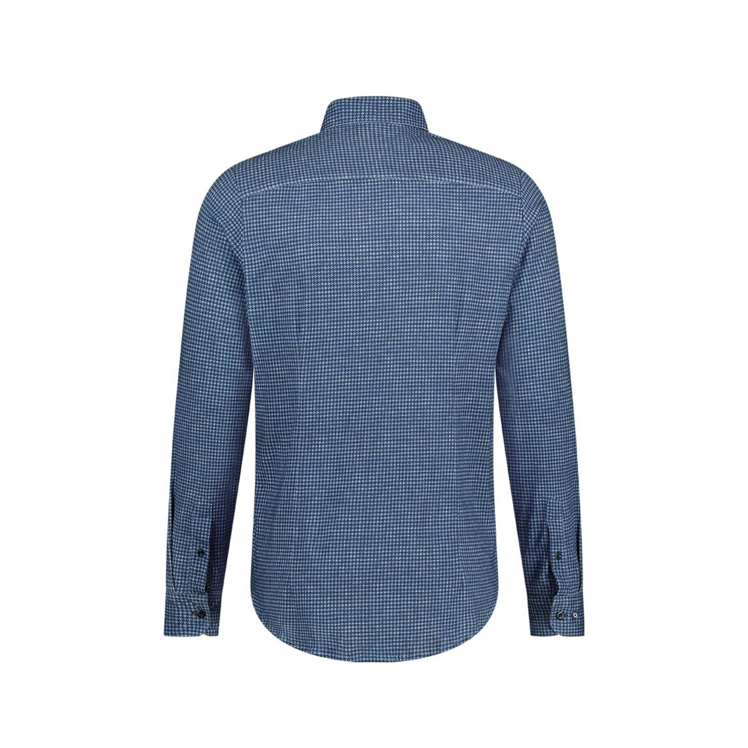 Blue Industry slim fit overhemd met all over print kobalt