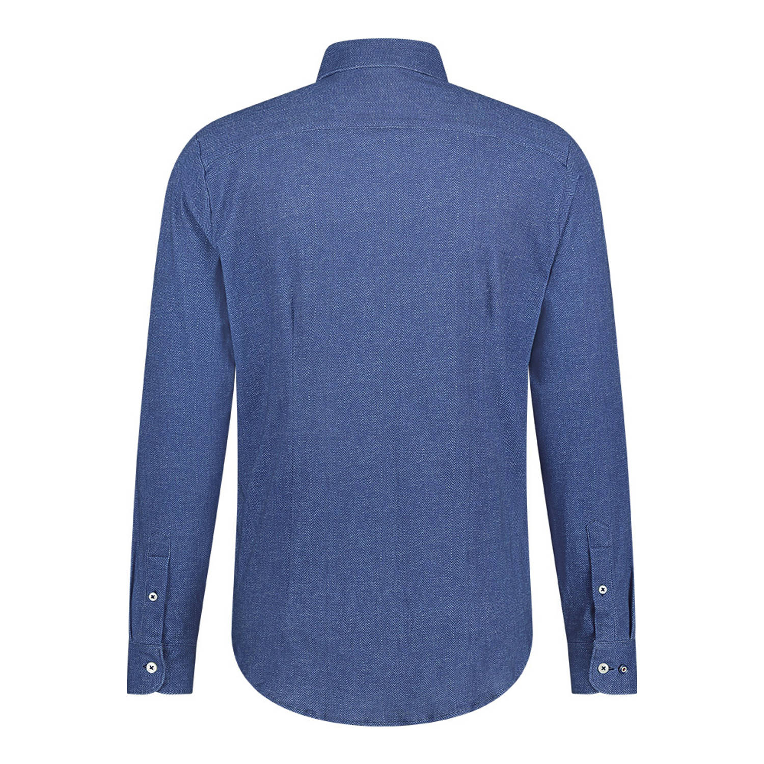 Blue Industry slim fit overhemd met all over print kobalt