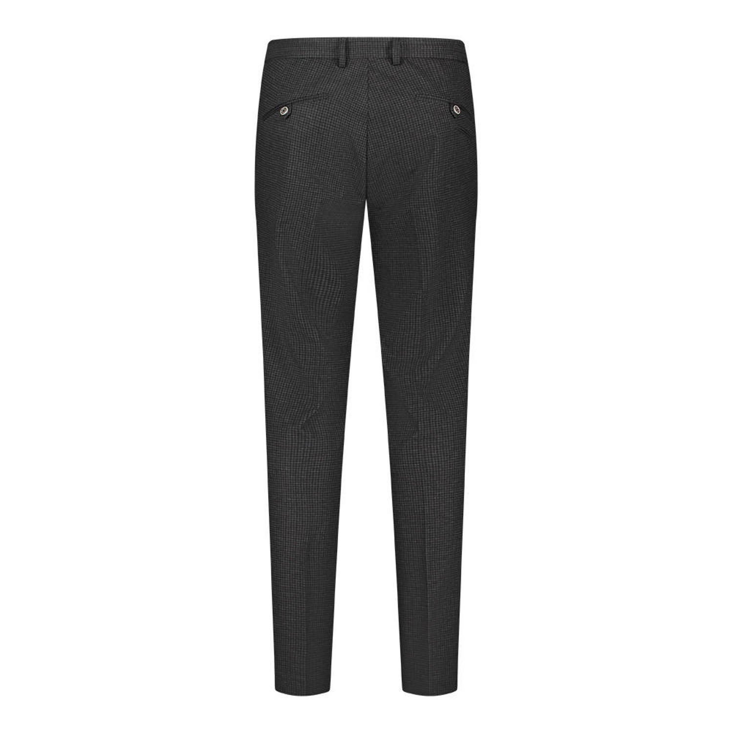 Blue Industry geruite chino zwart