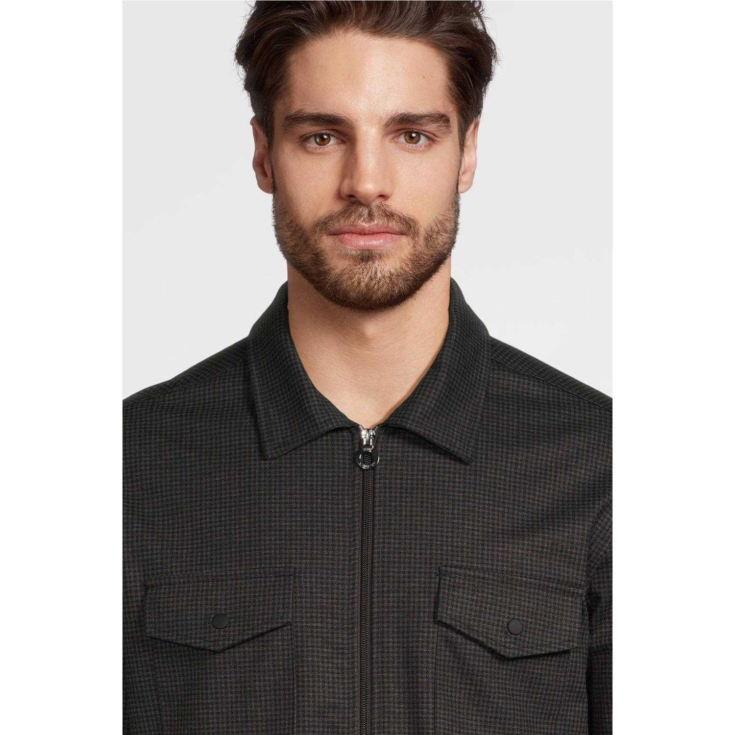 Blue Industry geruit overshirt zwart