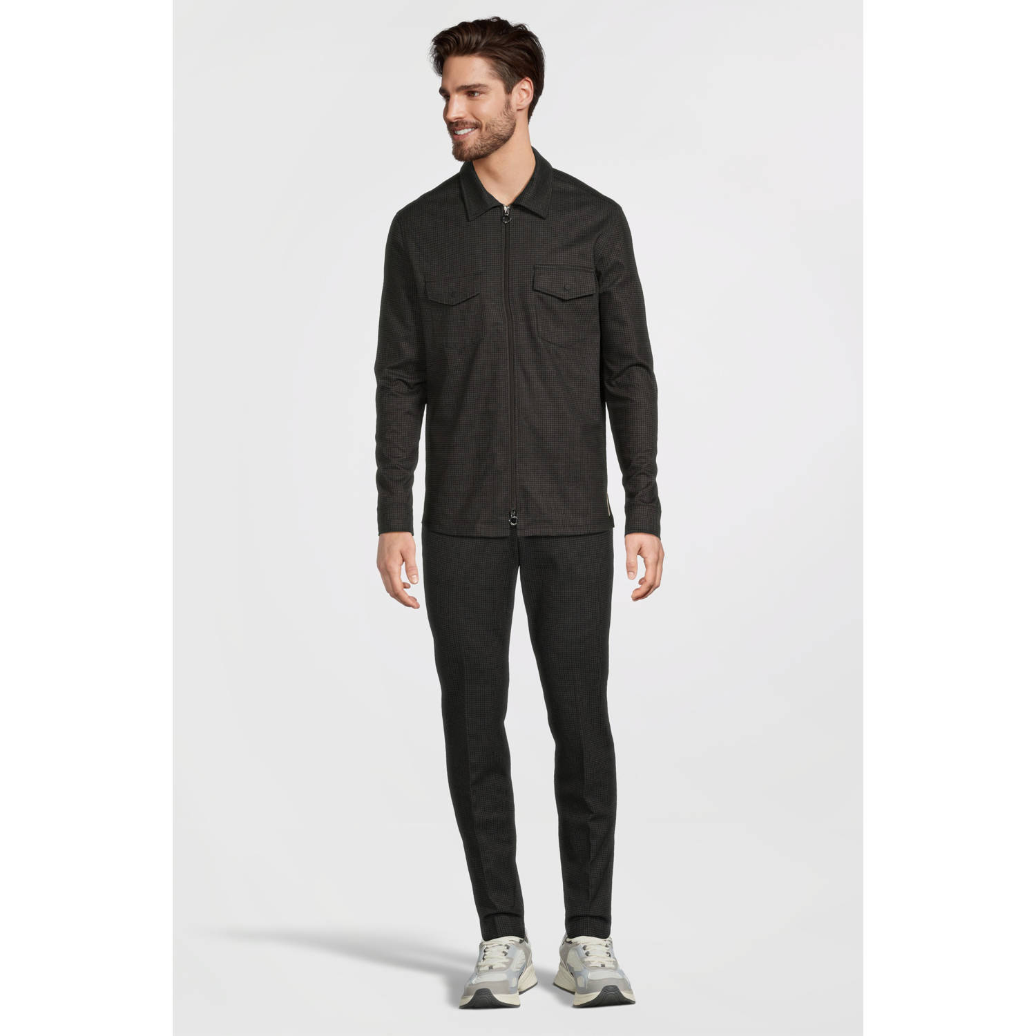 Blue Industry geruit overshirt zwart
