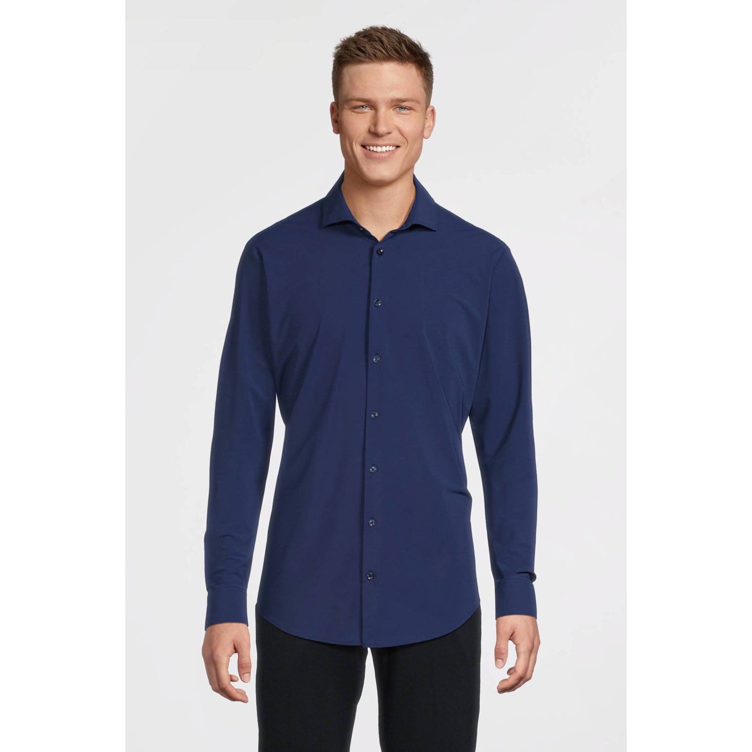Blue Industry slim fit strijkvrij overhemd