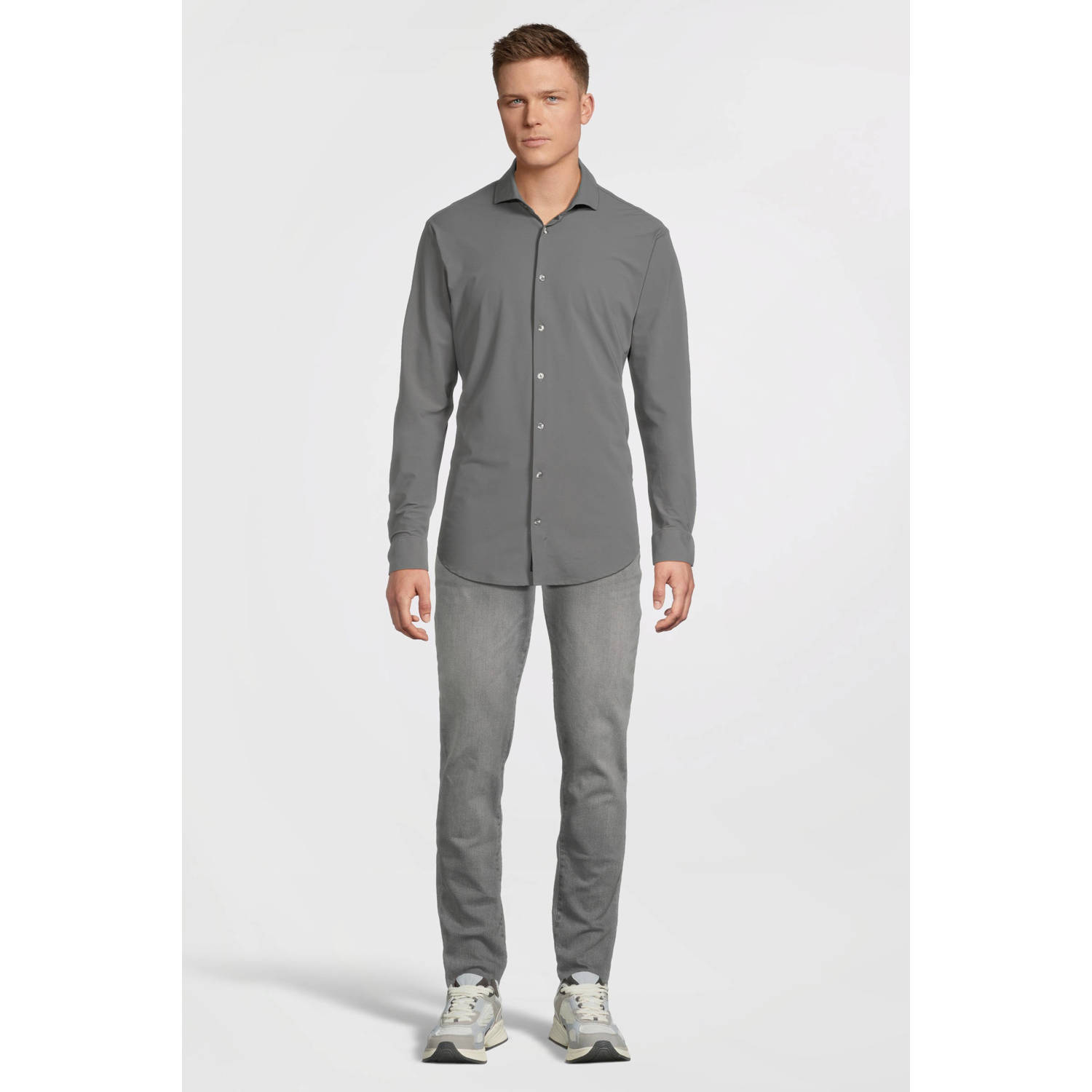 Blue Industry slim fit strijkvrij overhemd