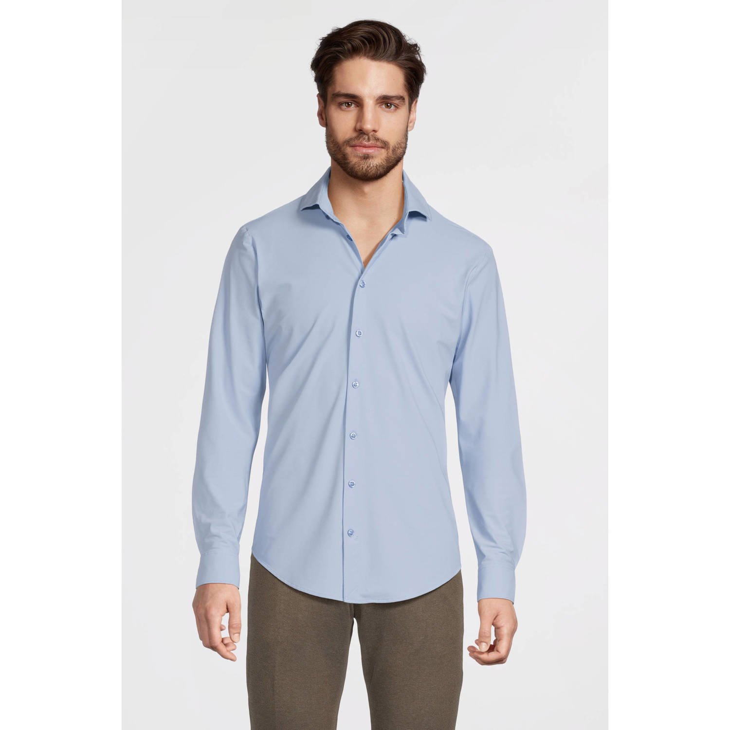 Blue Industry slim fit strijkvrij overhemd