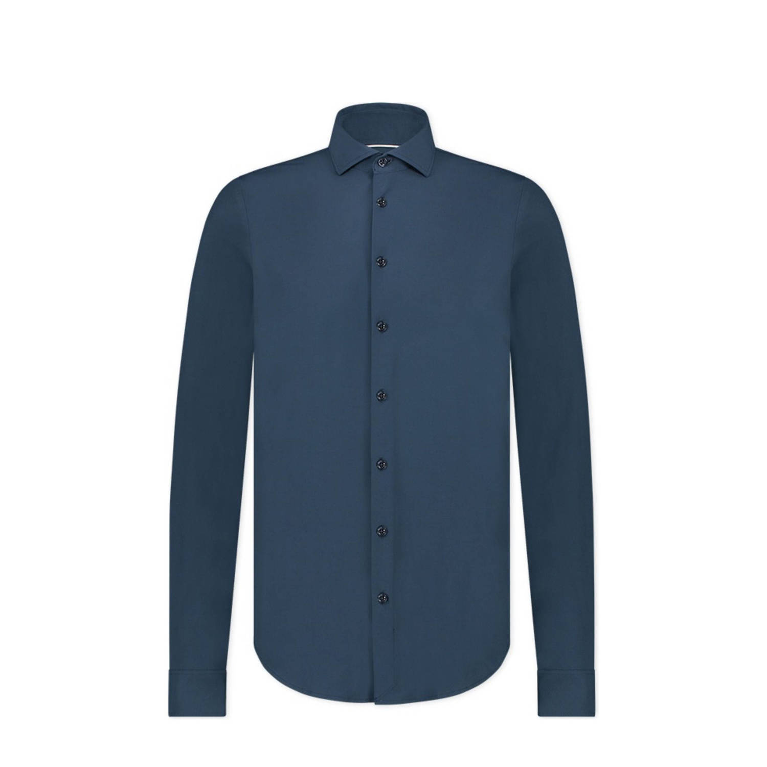 Blue Industry Casual Donkerblauw Overhemd Blue Heren