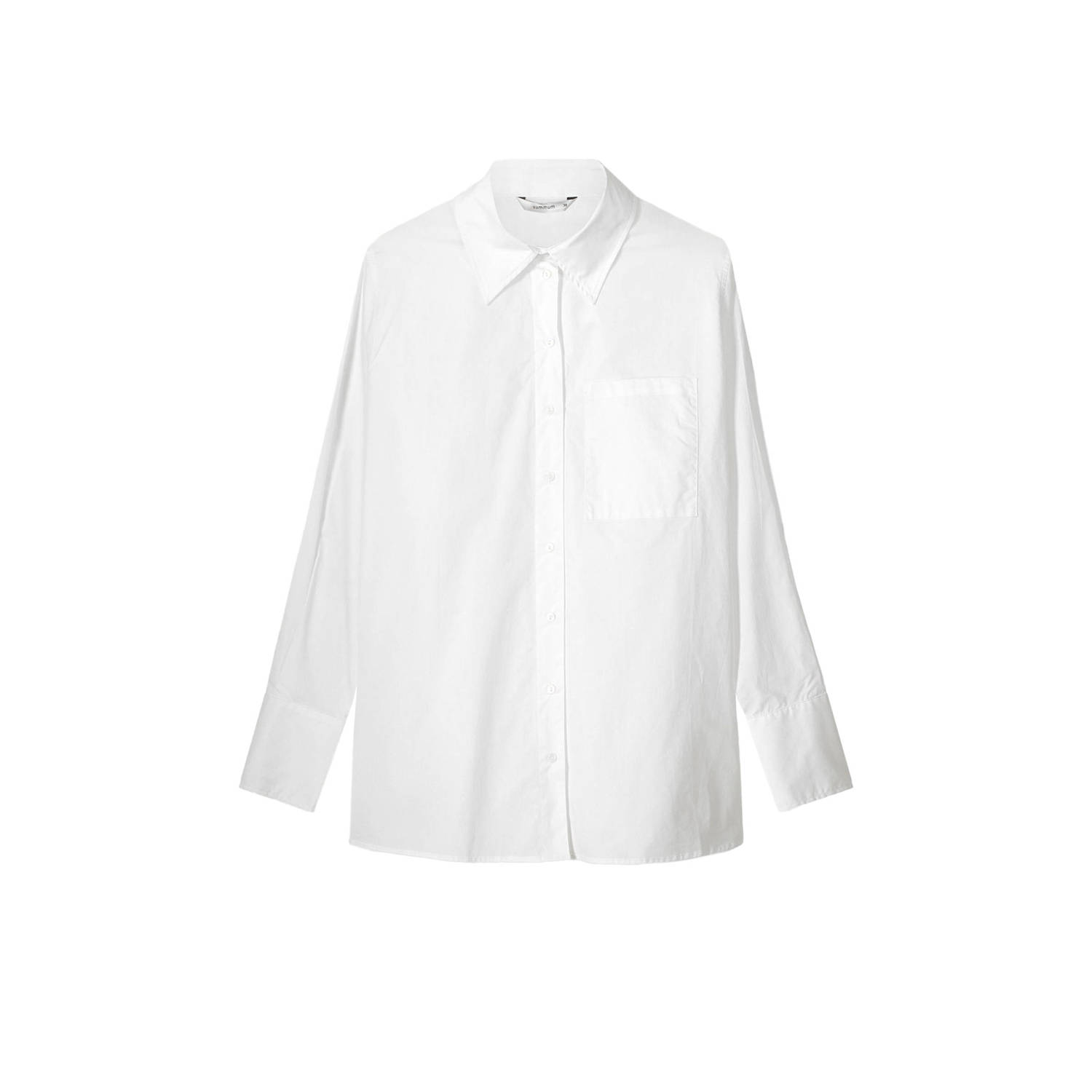 Summum Woman Crispy Poplin Blouse Amsterdam Stijl White Dames