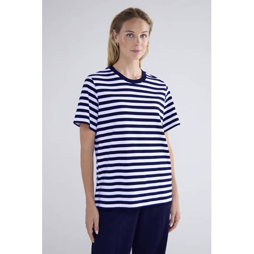 Summum gestreept T-shirt donkerblauw/ wit afbeelding