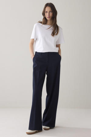 wide leg broek donkerblauw