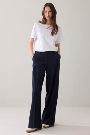 wide leg broek donkerblauw