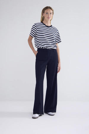 wide leg broek donkerblauw