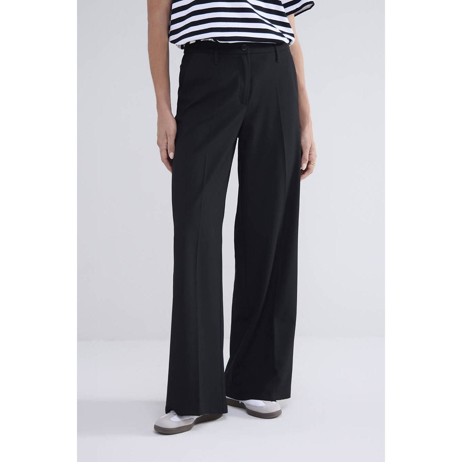 Summum Woman Zwarte Viscose Blend Stretch Broek Black Dames