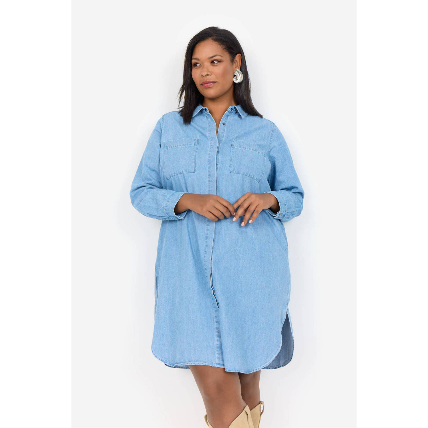Wasabiconcept spijkerjurk GIOVANNA light blue denim