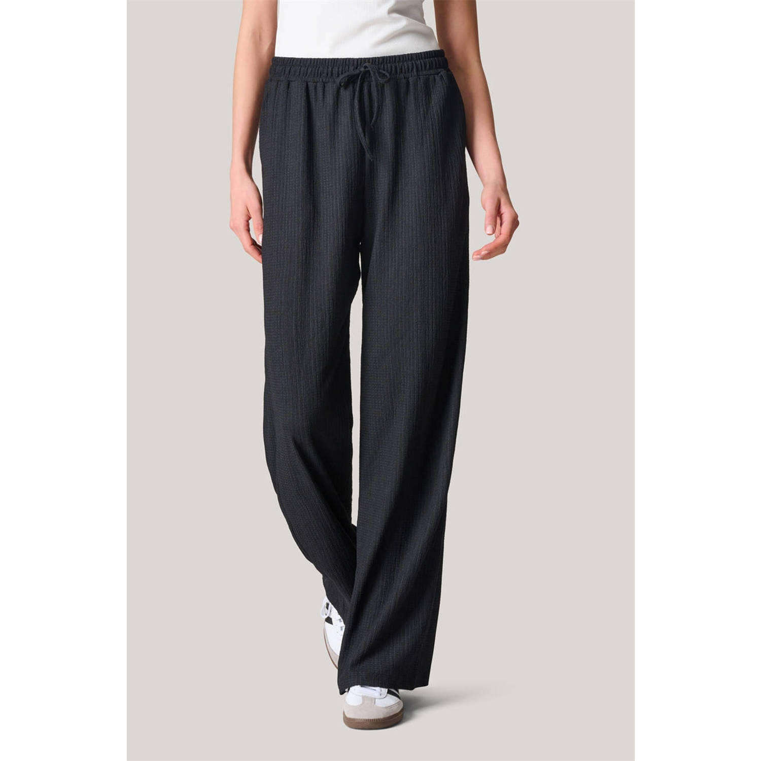 Shoeby high waist wide leg broek zwart