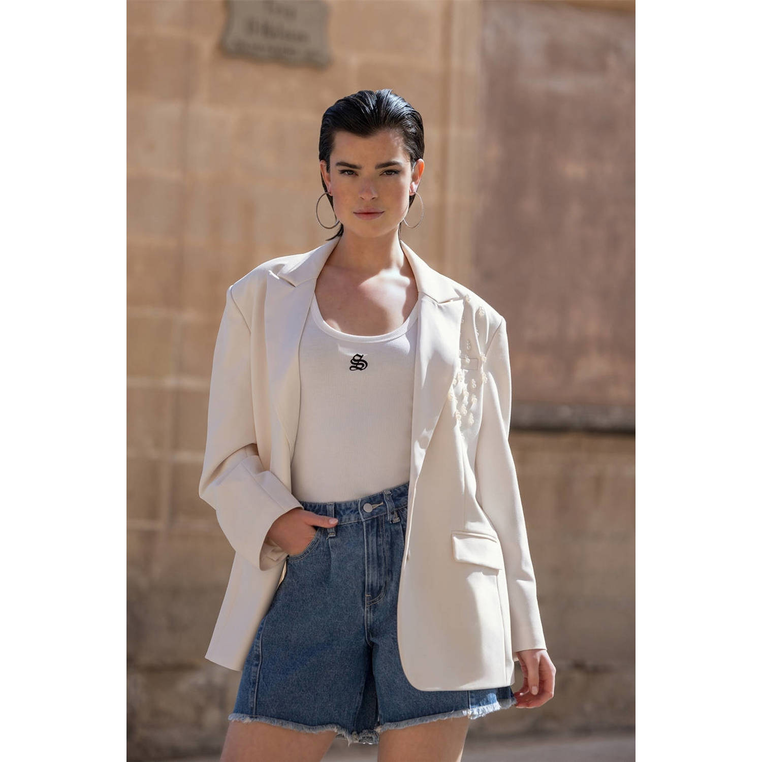 Shoeby oversized blazer ecru
