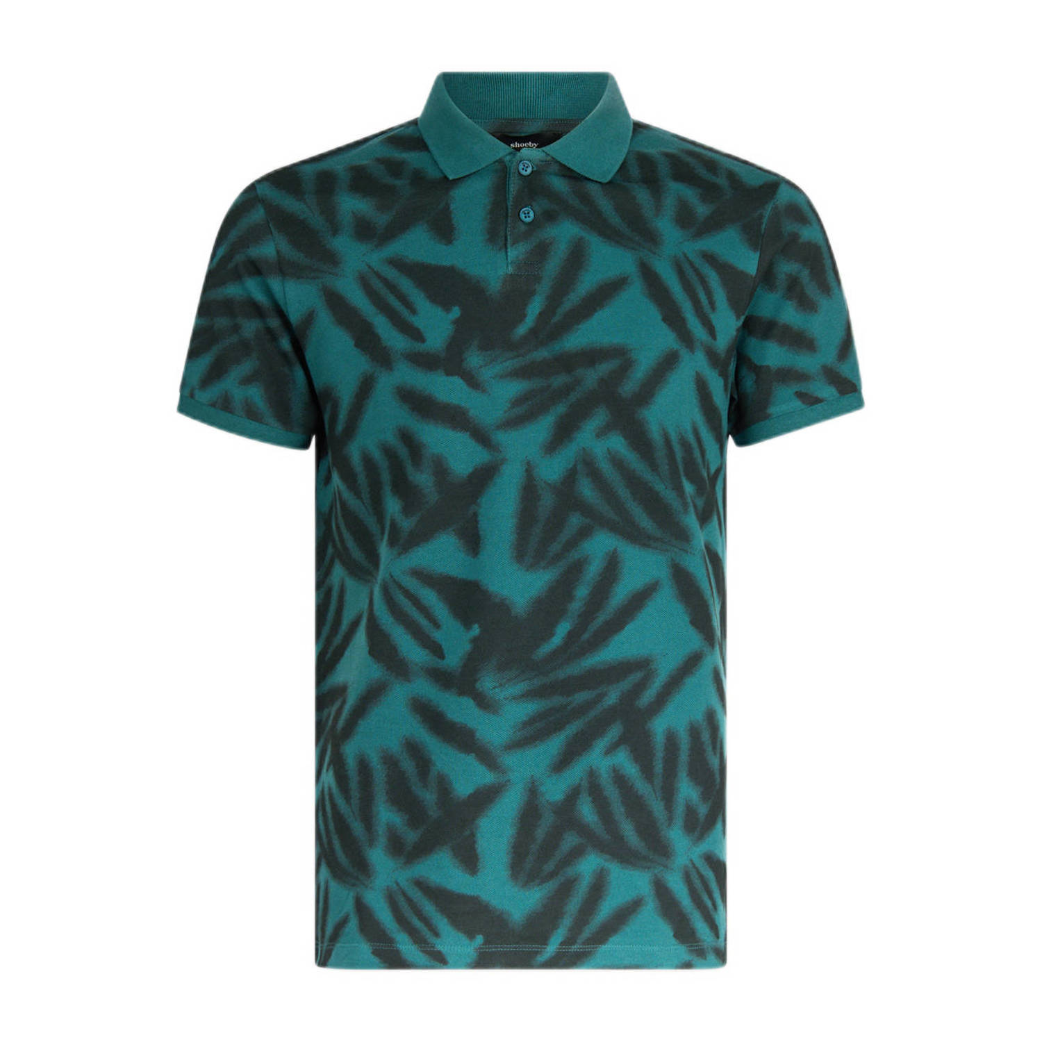 Shoeby polo met all over print dark turquoise