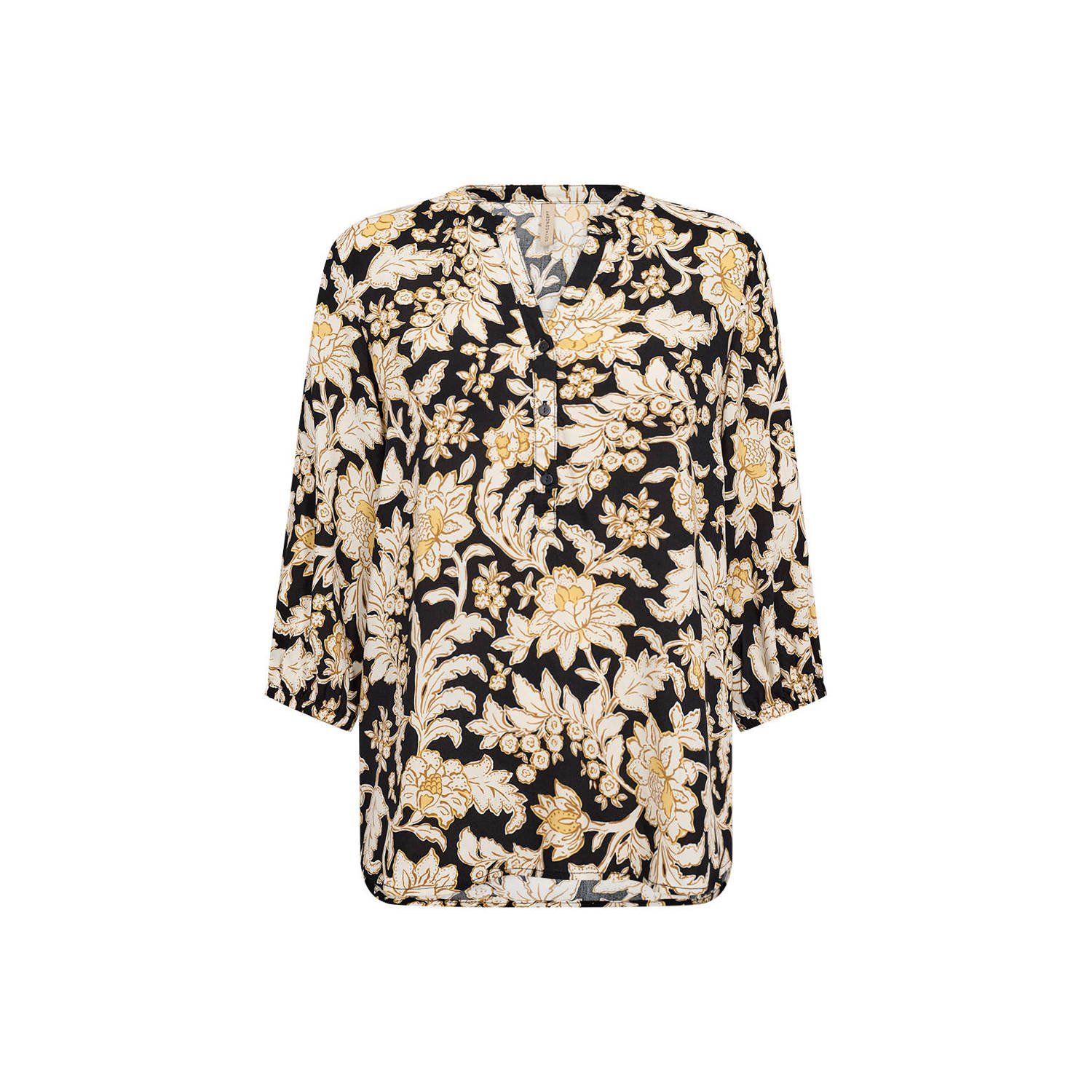 Soyaconcept blouse all over print geel zwart