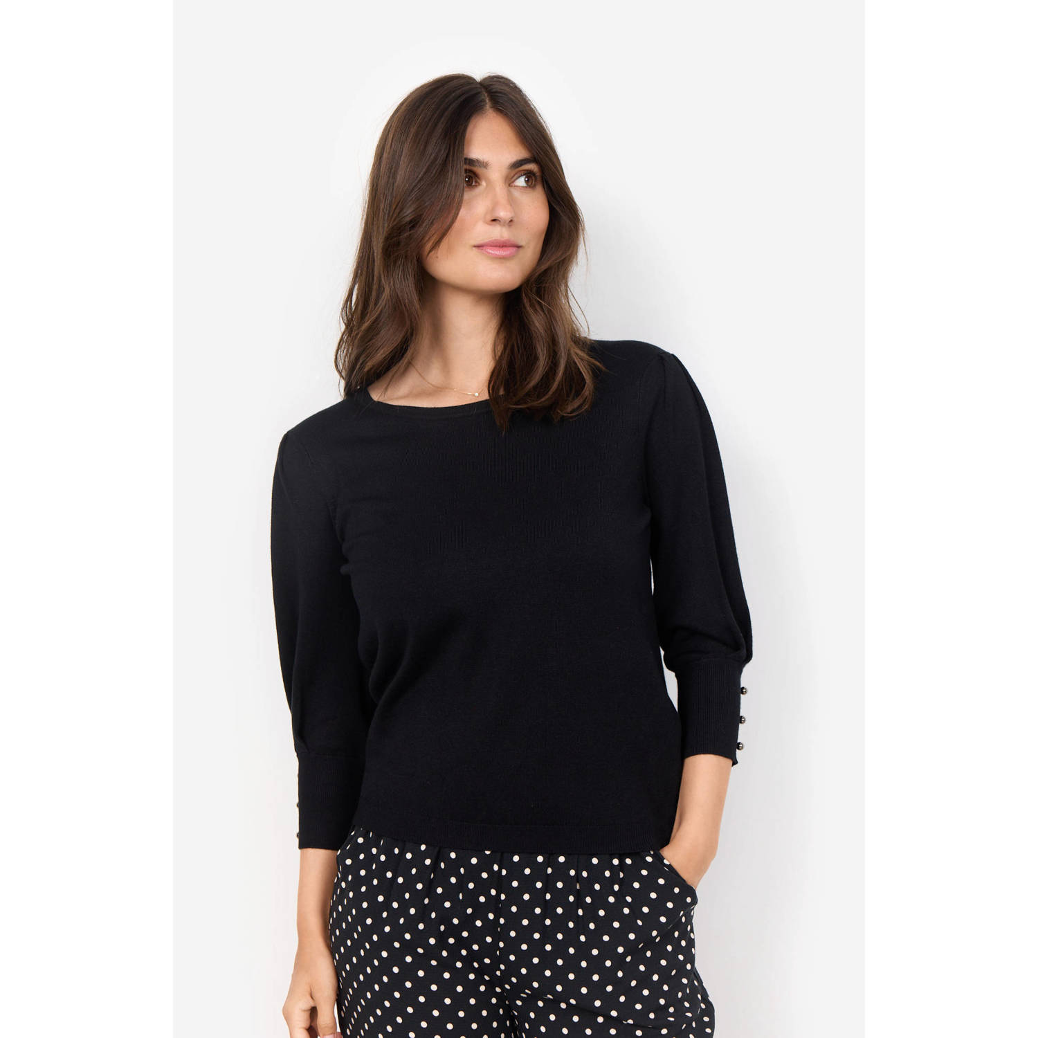 Soyaconcept fijngebreide top DOLLIE zwart