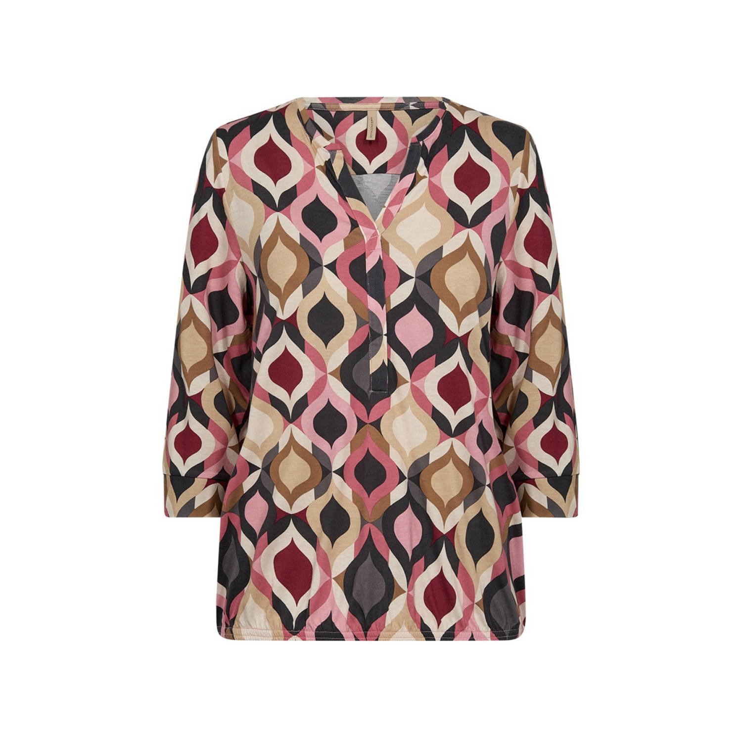 Soyaconcept Bloemen Split-Hals Top Multicolor Dames