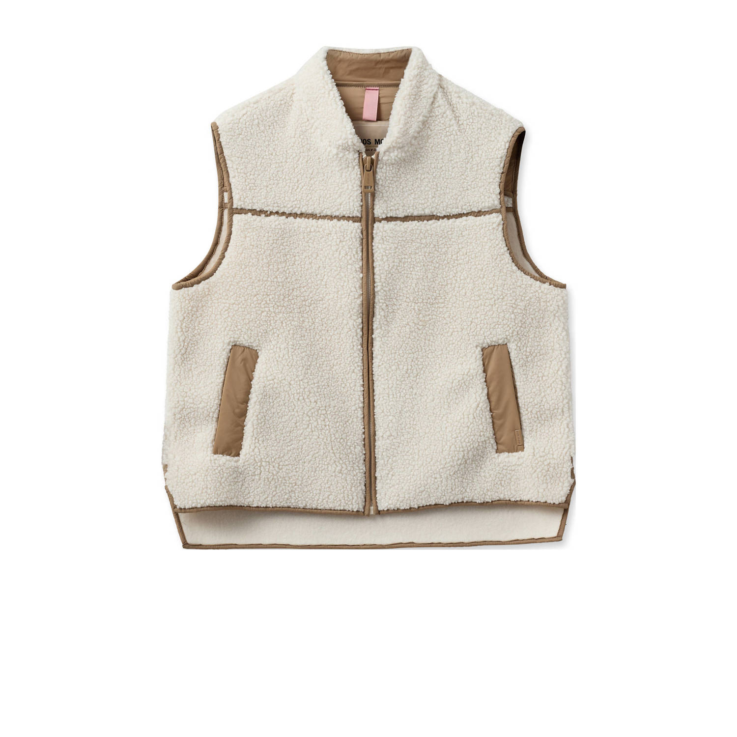 MOS MOSH Zachte Teddy Vest met Zakken Beige Dames