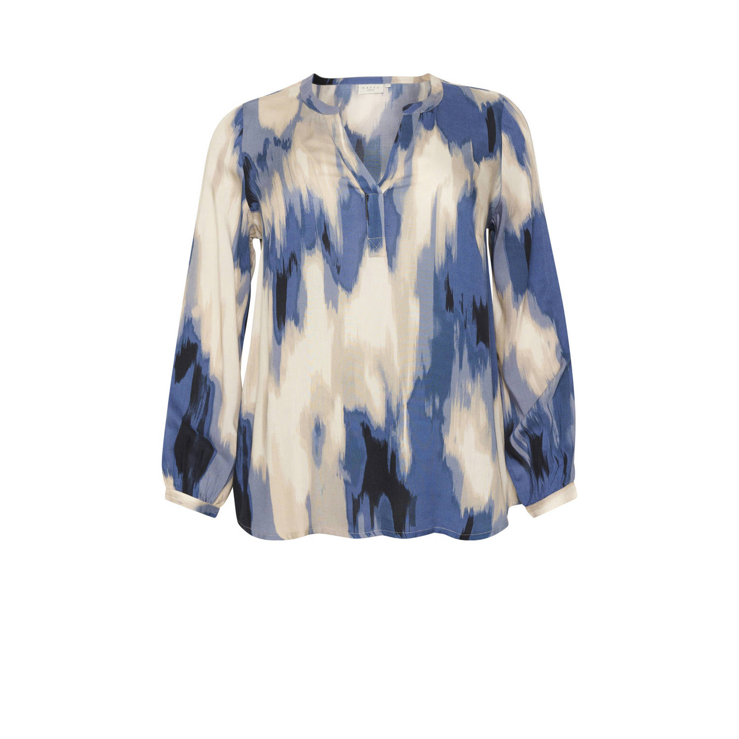 Kaffe Curve top KCbella met all over print blauw beige