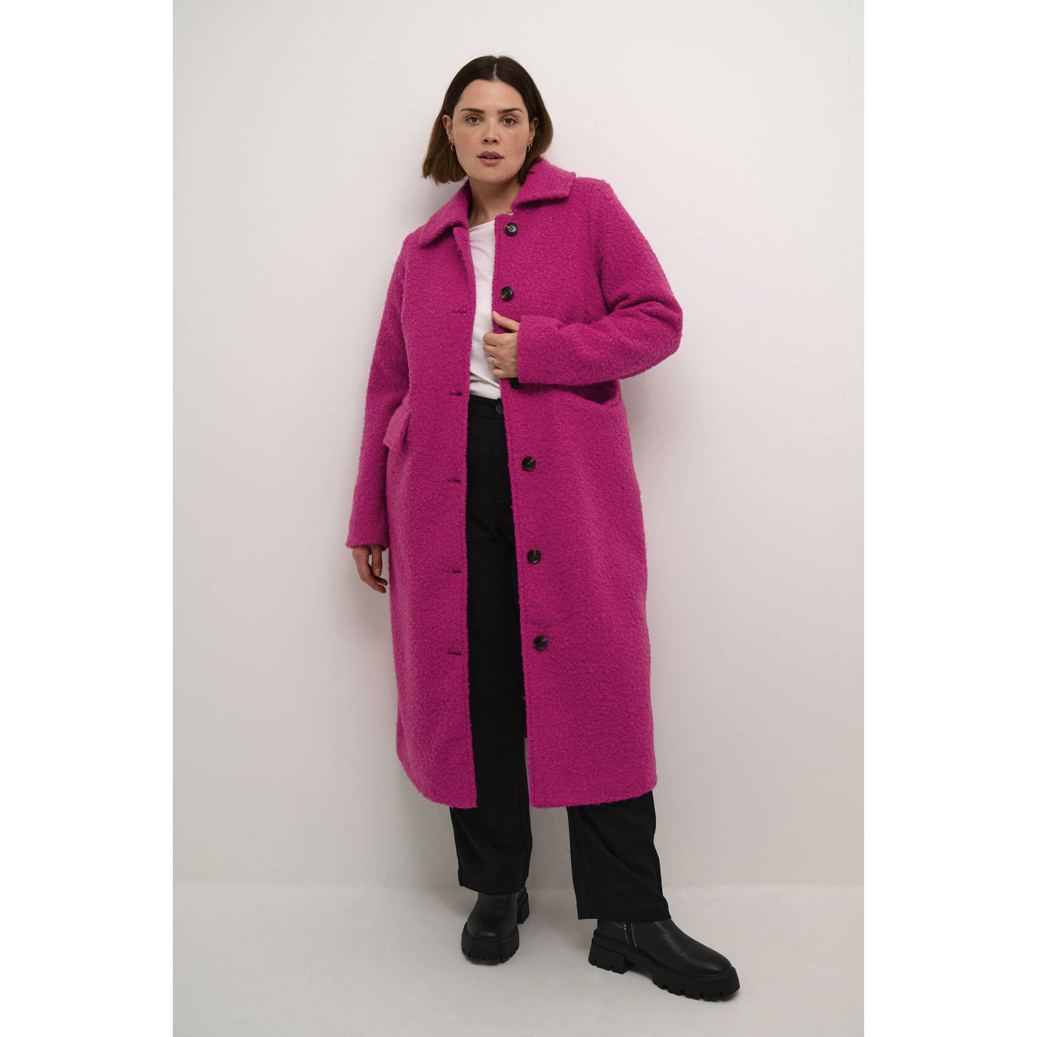 Kaffe Curve manteljas KCannelene fuchsia